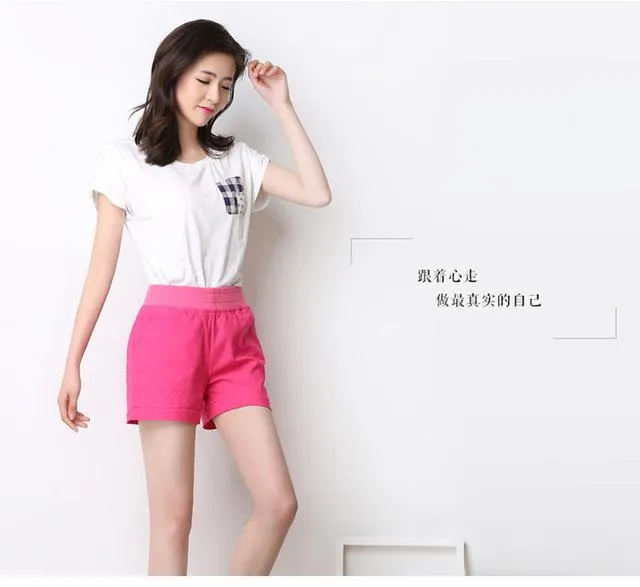2018 Women Shorts Solid Short Femme Pocket Linen Summer Shorts Casual Loose High Waist Shorts Plus Size Short S-4XL A315