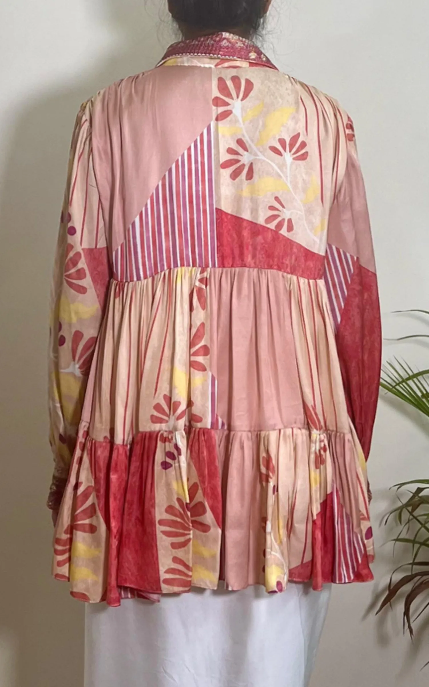 Abstract Print Flowy Shirt