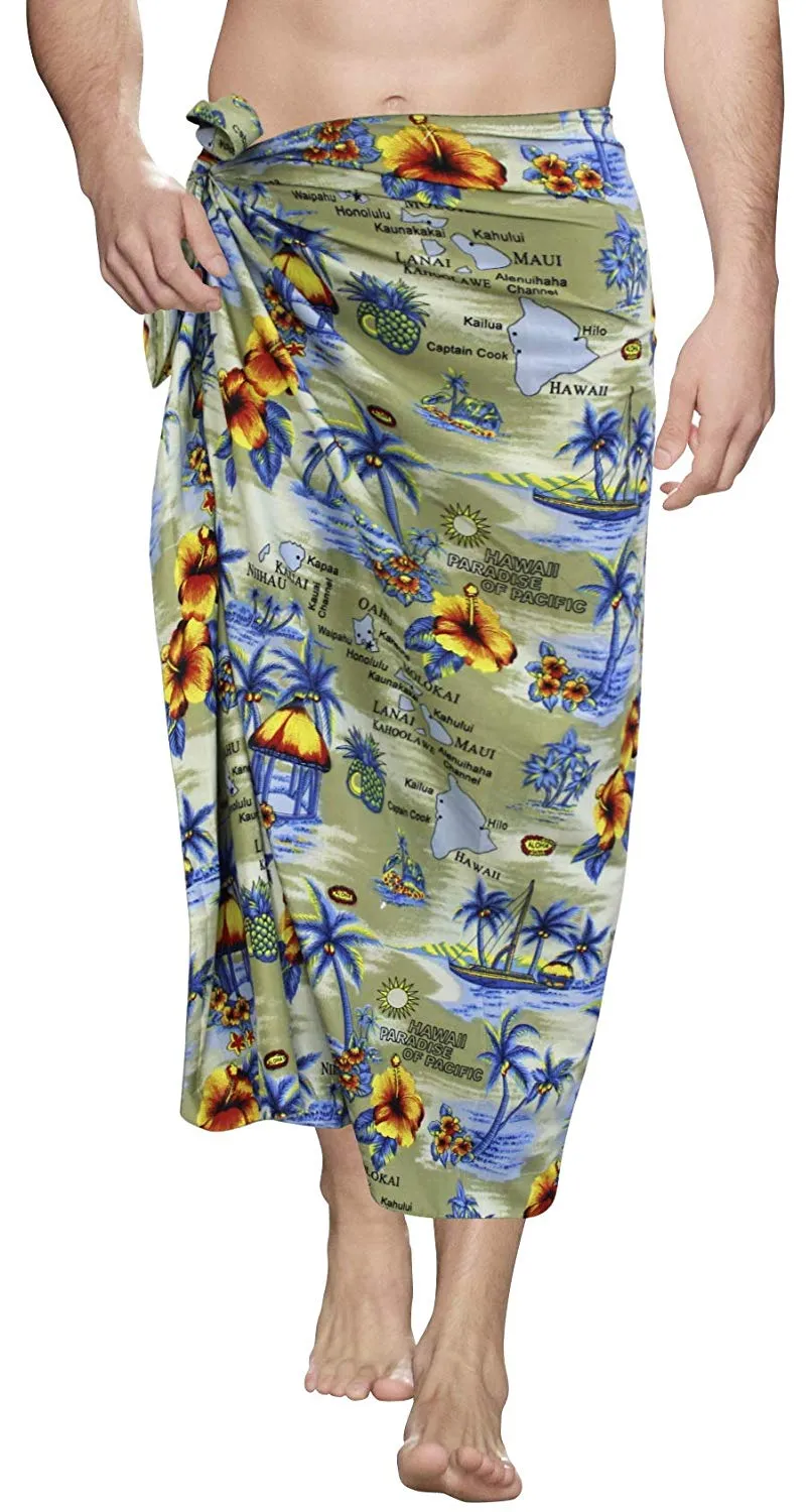 Beach Wear Mens Sarong Pareo Wrap Cover ups Bathing Suit Bamboo Towel Swimwear