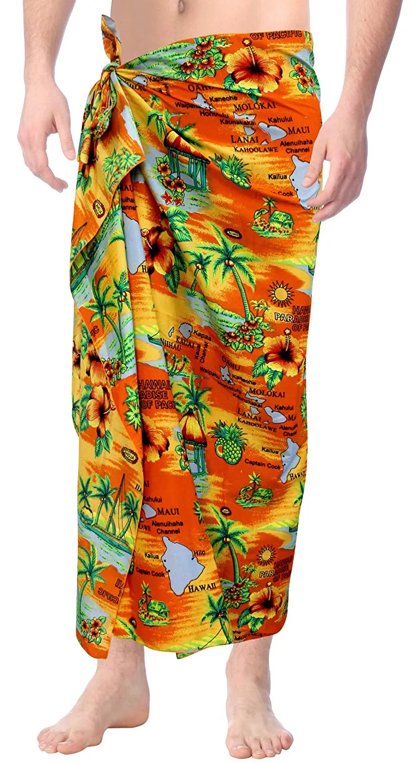 Beach Wear Mens Sarong Pareo Wrap Cover ups Bathing Suit Bamboo Towel Swimwear