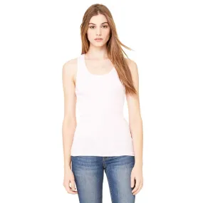 Bella   Canvas Women's Soft Pink 2x1 Rib Racerback Longer Length Tank