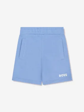BOSS Boys Logo Sweat Shorts In Blue
