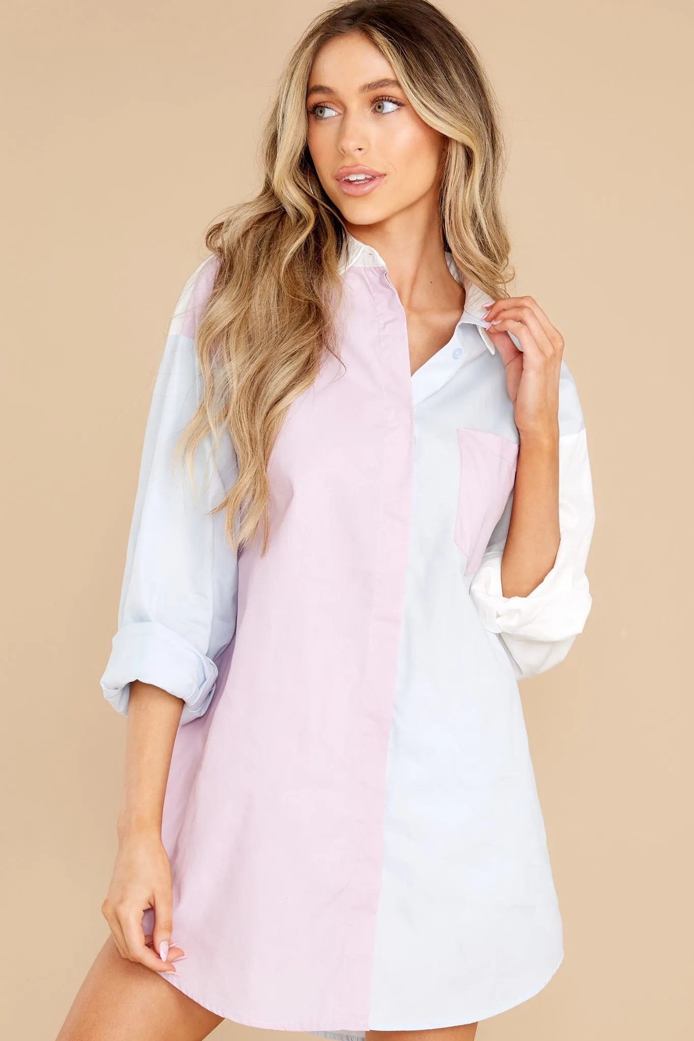 Bottom Line Is Light Blue Multi Top
