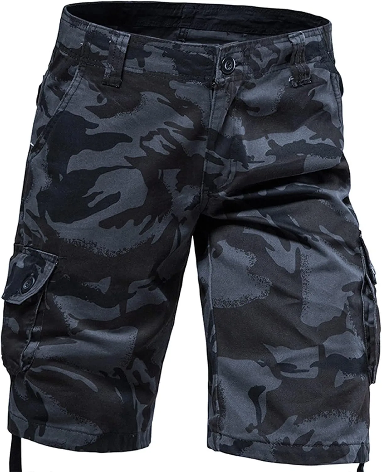 Camo Shorts Men Cargo Pants Summer Casual Camouflage Print Shorts with 6 Pockets Relaxed Fit Casual Bermuda Shorts