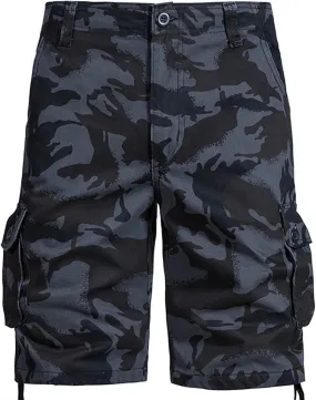 Camo Shorts Men Cargo Pants Summer Casual Camouflage Print Shorts with 6 Pockets Relaxed Fit Casual Bermuda Shorts