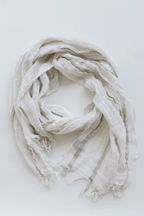 Capri Scarf, Ivory with Beige Stripe