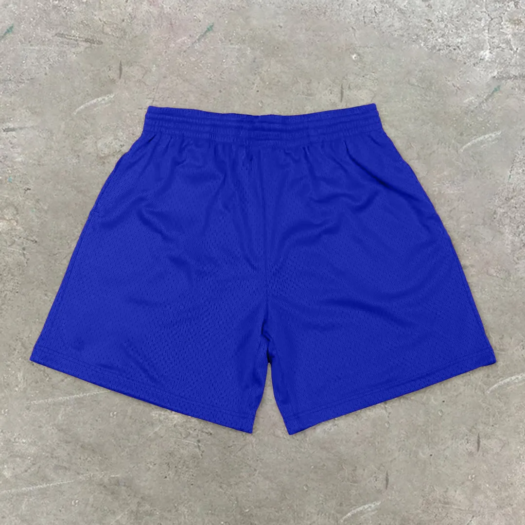 Casual Jesus Pattern Vintage Mesh Shorts