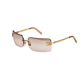 Chanel 4092B Coco 90s Half Frame Swarovski Rhinestone Cream