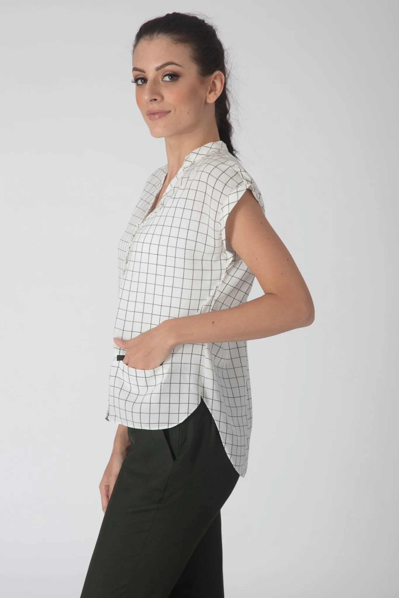 Checkered Flowy Shirt