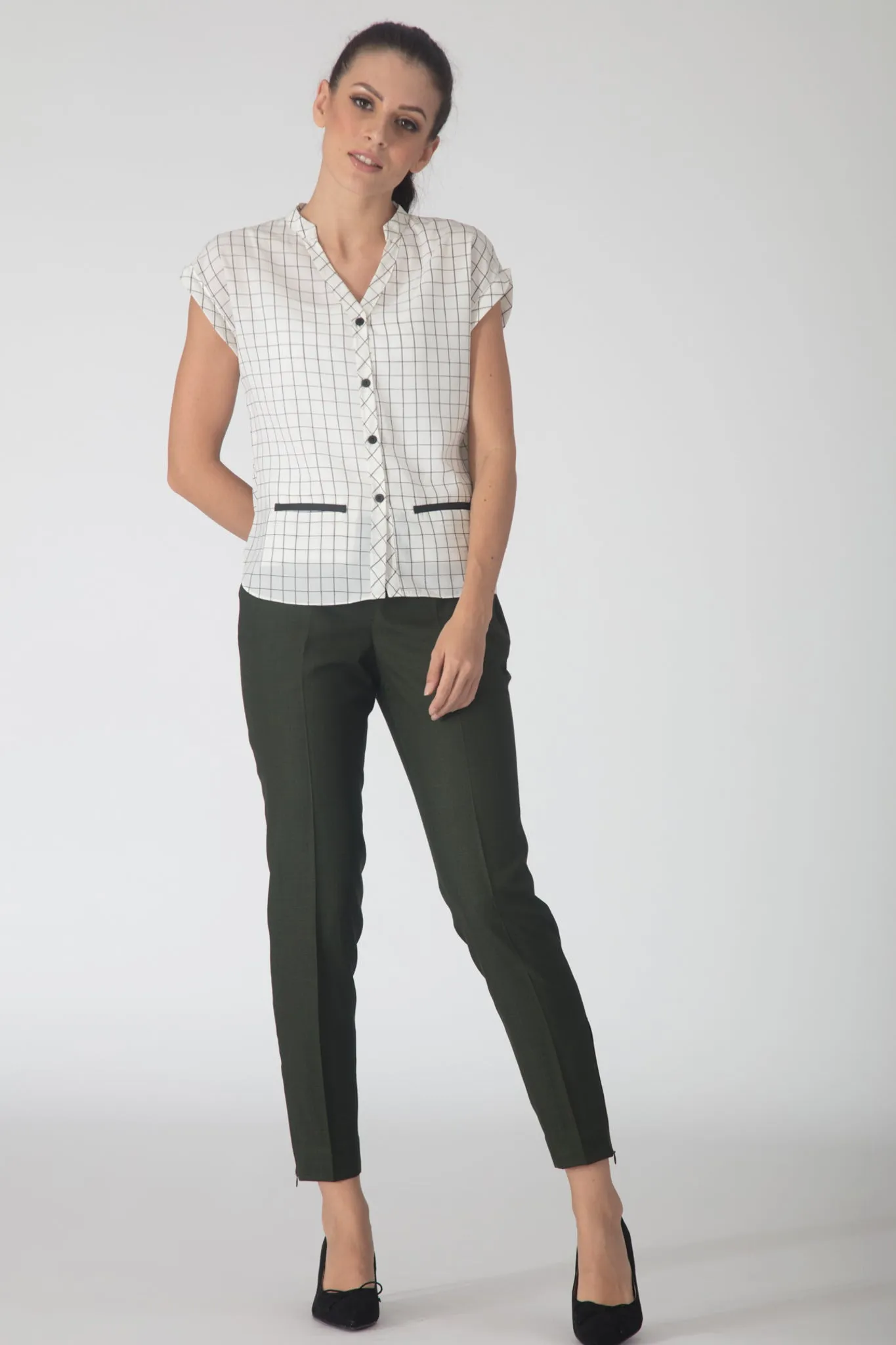 Checkered Flowy Shirt