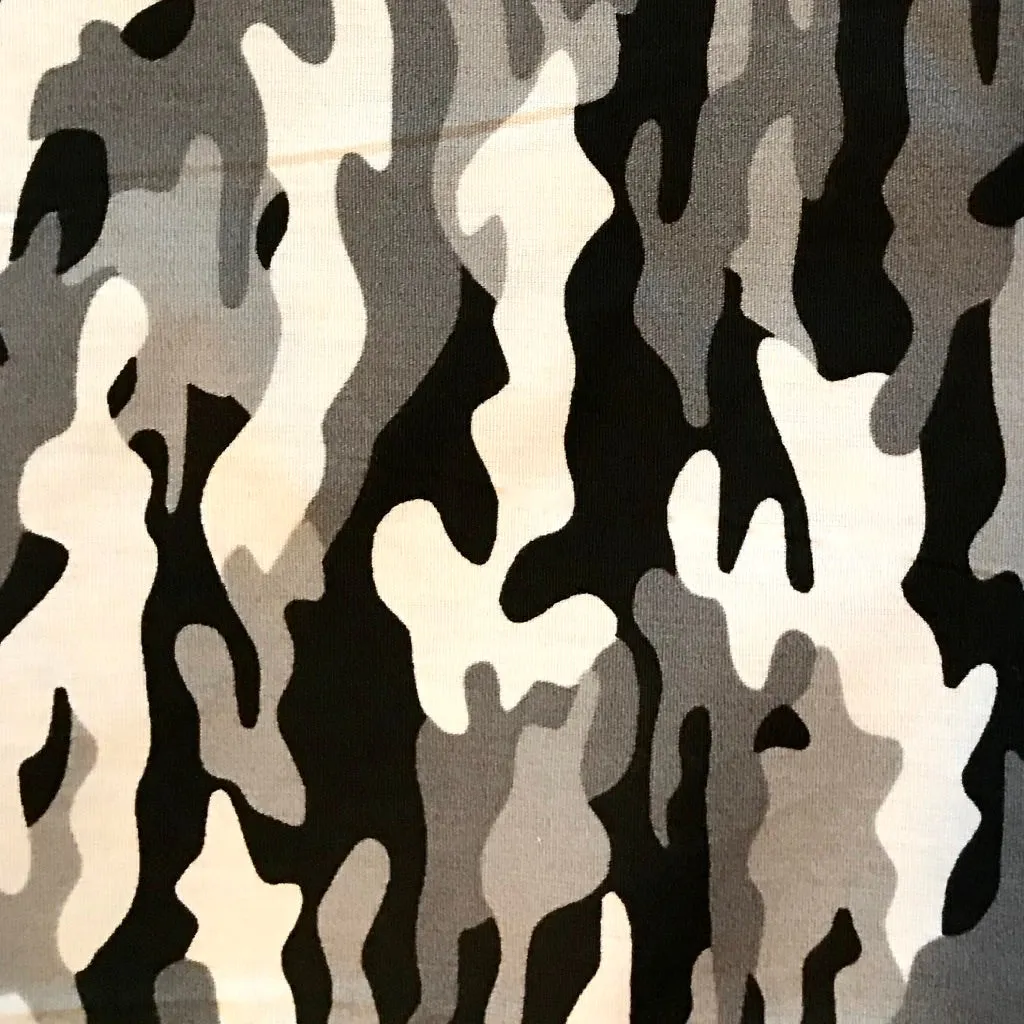 Cotton Chemo Bandana Black & Grey Camo