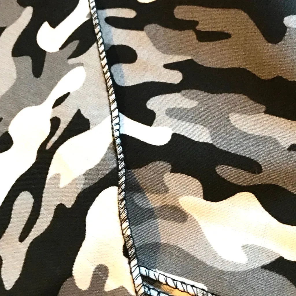 Cotton Chemo Bandana Black & Grey Camo