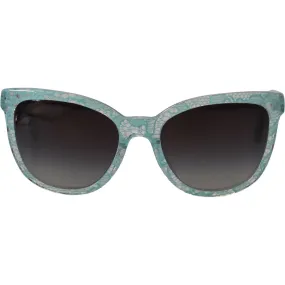 Dolce & Gabbana Elegant Blue Lace Detail Sunglasses