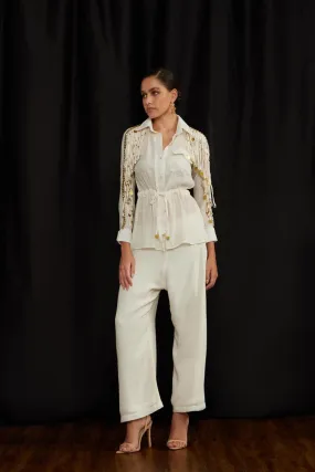 Drawstring jhalar shirt set