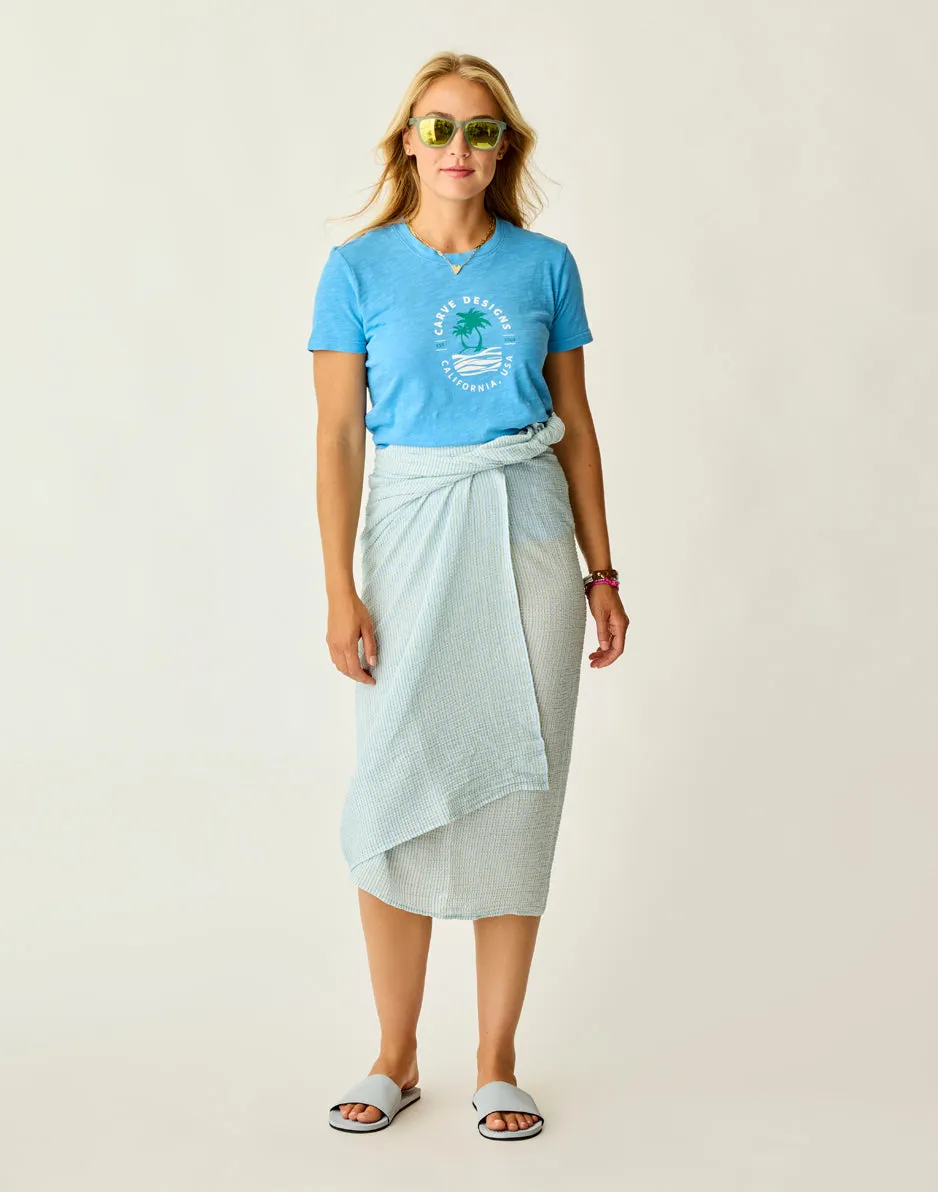 Dylan Gauze Sarong: Lagoon Stripe
