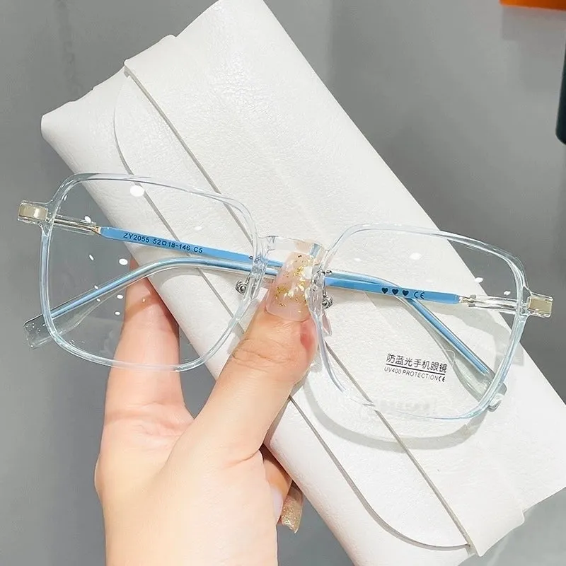 Elegant Simple Style Solid Color Resin Square Full Frame Optical Glasses