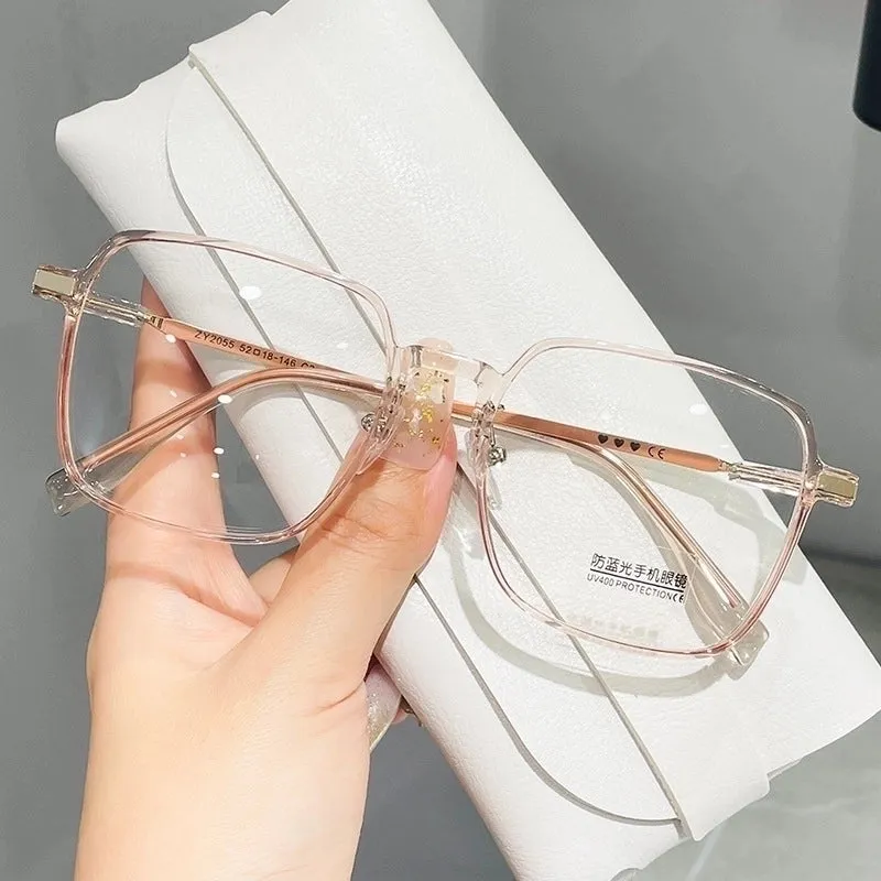 Elegant Simple Style Solid Color Resin Square Full Frame Optical Glasses