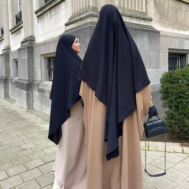 Ethnic Plain Long Khimar Muslim Veil | Hijab Abaya Prayer Jilbab for Ramadan & Eid | Islamic Headscarf Women