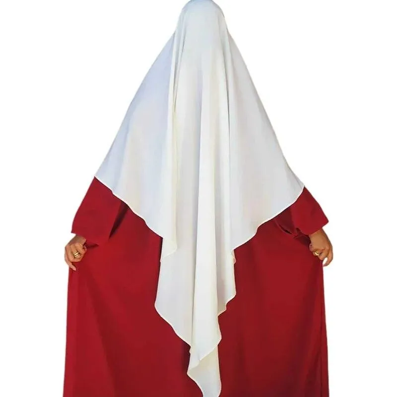 Ethnic Plain Long Khimar Muslim Veil | Hijab Abaya Prayer Jilbab for Ramadan & Eid | Islamic Headscarf Women