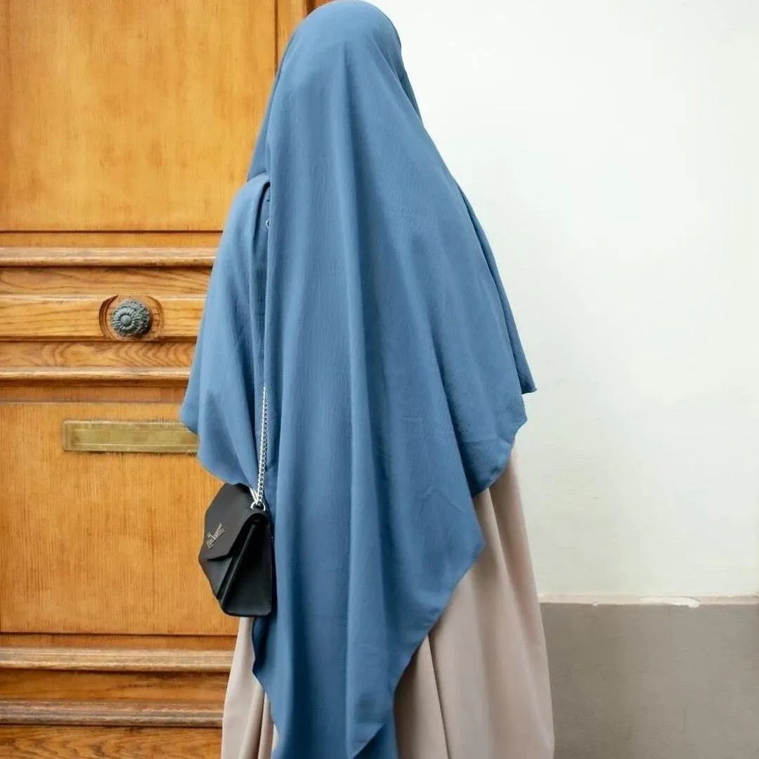 Ethnic Plain Long Khimar Muslim Veil | Hijab Abaya Prayer Jilbab for Ramadan & Eid | Islamic Headscarf Women