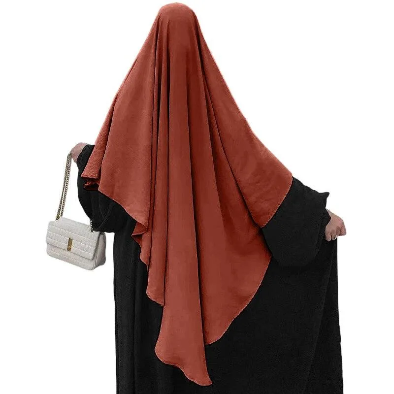 Ethnic Plain Long Khimar Muslim Veil | Hijab Abaya Prayer Jilbab for Ramadan & Eid | Islamic Headscarf Women