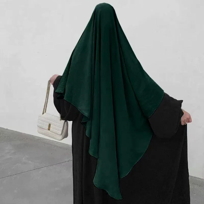 Ethnic Plain Long Khimar Muslim Veil | Hijab Abaya Prayer Jilbab for Ramadan & Eid | Islamic Headscarf Women