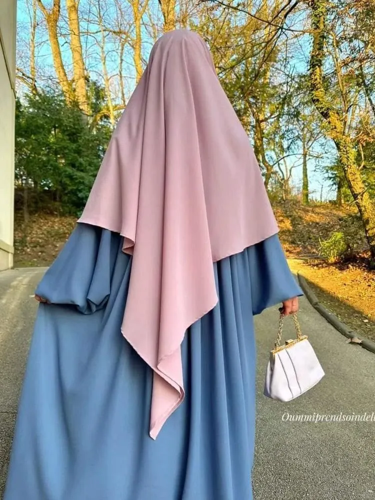 Ethnic Plain Long Khimar Muslim Veil | Hijab Abaya Prayer Jilbab for Ramadan & Eid | Islamic Headscarf Women