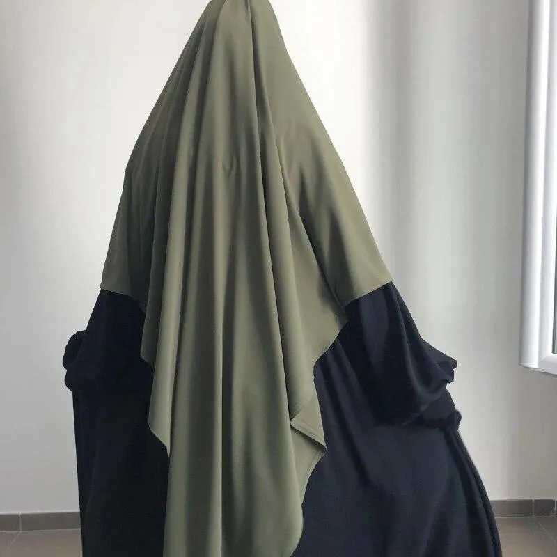 Ethnic Plain Long Khimar Muslim Veil | Hijab Abaya Prayer Jilbab for Ramadan & Eid | Islamic Headscarf Women