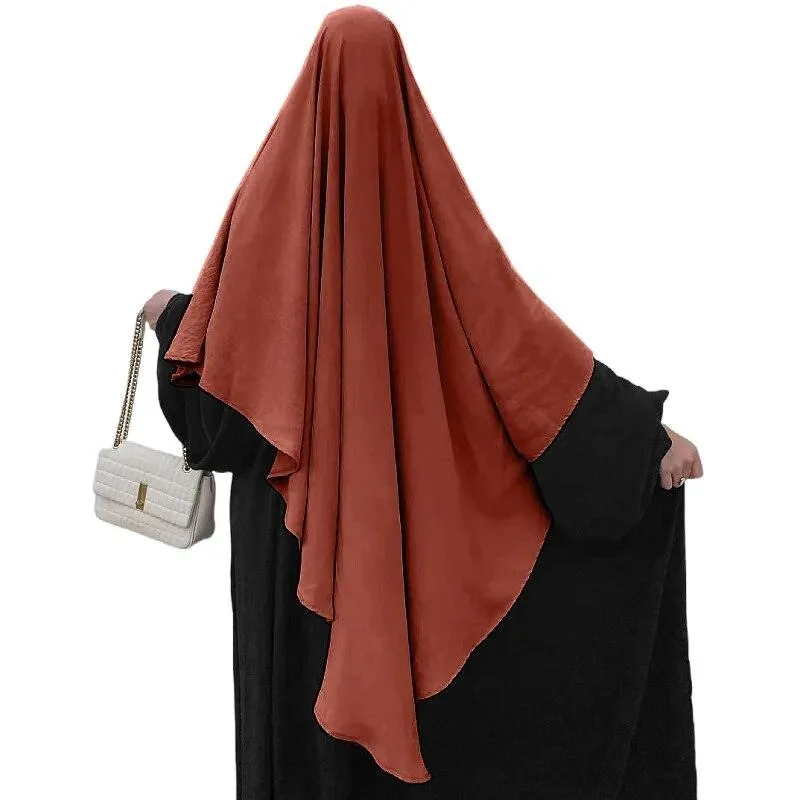 Ethnic Plain Long Khimar Muslim Veil | Hijab Abaya Prayer Jilbab for Ramadan & Eid | Islamic Headscarf Women