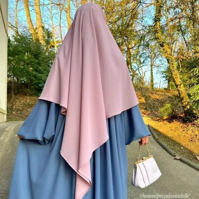 Ethnic Plain Long Khimar Muslim Veil | Hijab Abaya Prayer Jilbab for Ramadan & Eid | Islamic Headscarf Women