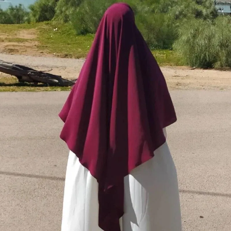 Ethnic Plain Long Khimar Muslim Veil | Hijab Abaya Prayer Jilbab for Ramadan & Eid | Islamic Headscarf Women