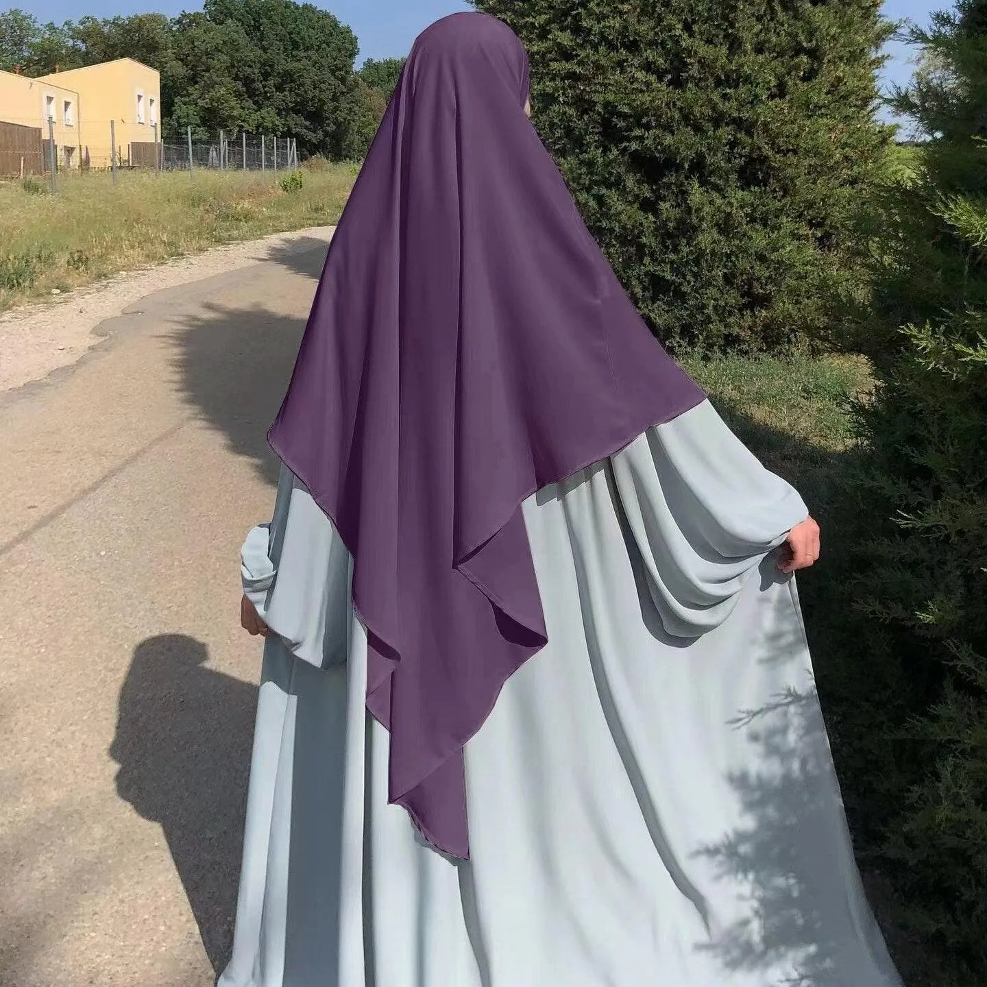 Ethnic Plain Long Khimar Muslim Veil | Hijab Abaya Prayer Jilbab for Ramadan & Eid | Islamic Headscarf Women