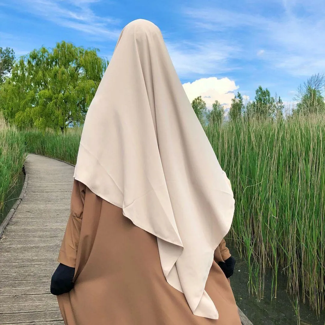 Ethnic Plain Long Khimar Muslim Veil | Hijab Abaya Prayer Jilbab for Ramadan & Eid | Islamic Headscarf Women