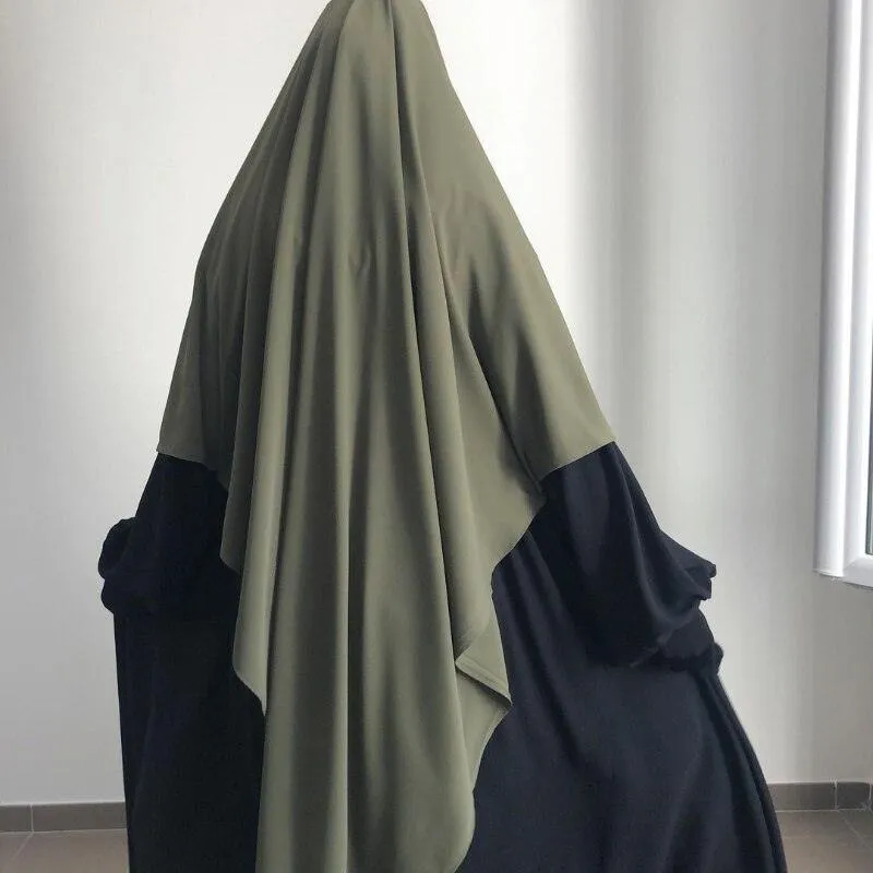 Ethnic Plain Long Khimar Muslim Veil | Hijab Abaya Prayer Jilbab for Ramadan & Eid | Islamic Headscarf Women