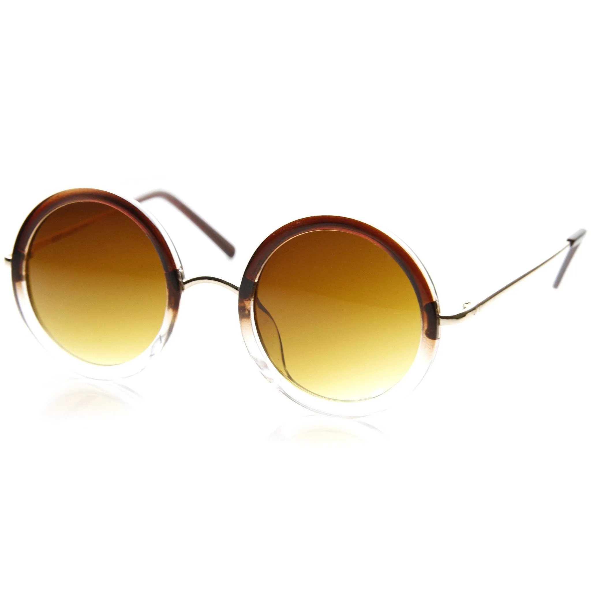Famous Designer Fashion Color Fade Round Sunglasses 8699