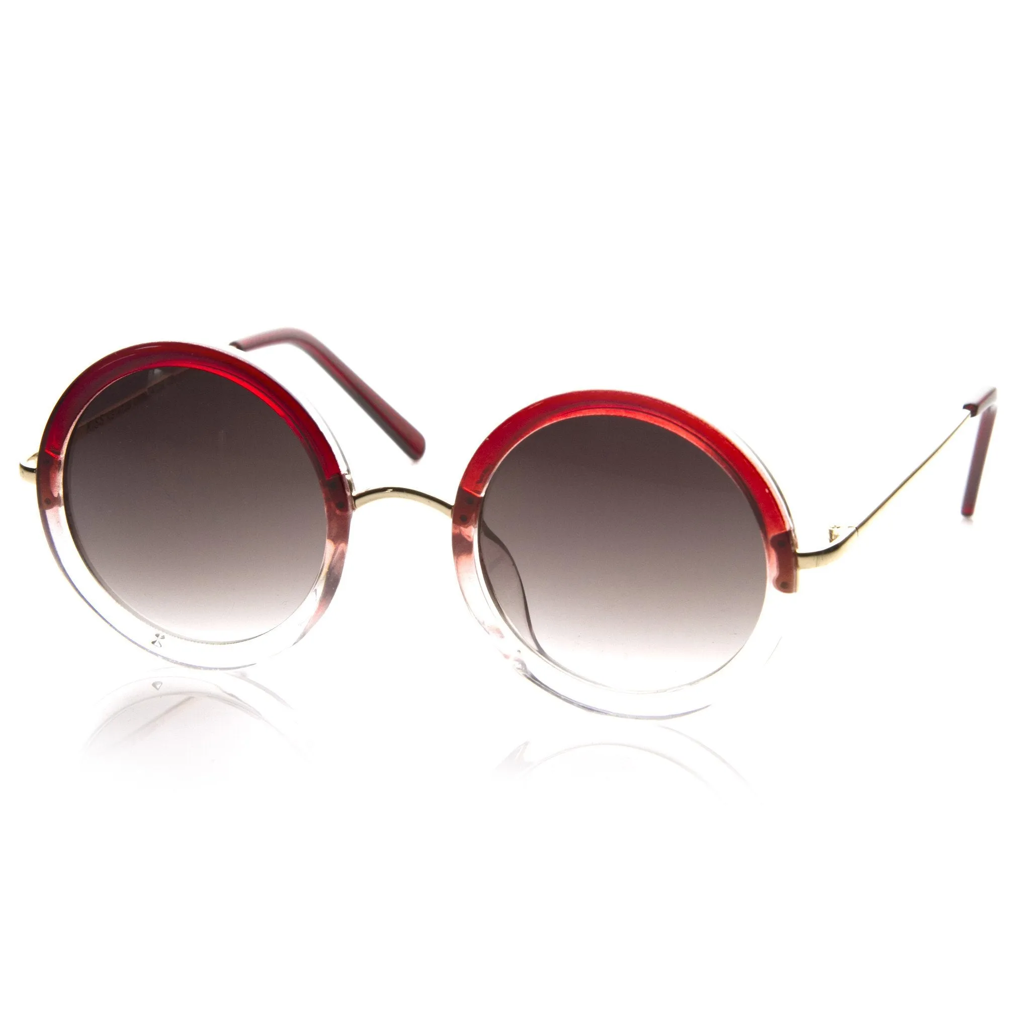 Famous Designer Fashion Color Fade Round Sunglasses 8699