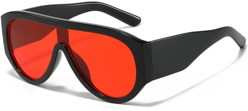 Fashion Oversized Women Sunglasses Retro One Piece Red Green Shades UV400 Men Gradient Sun Glasses