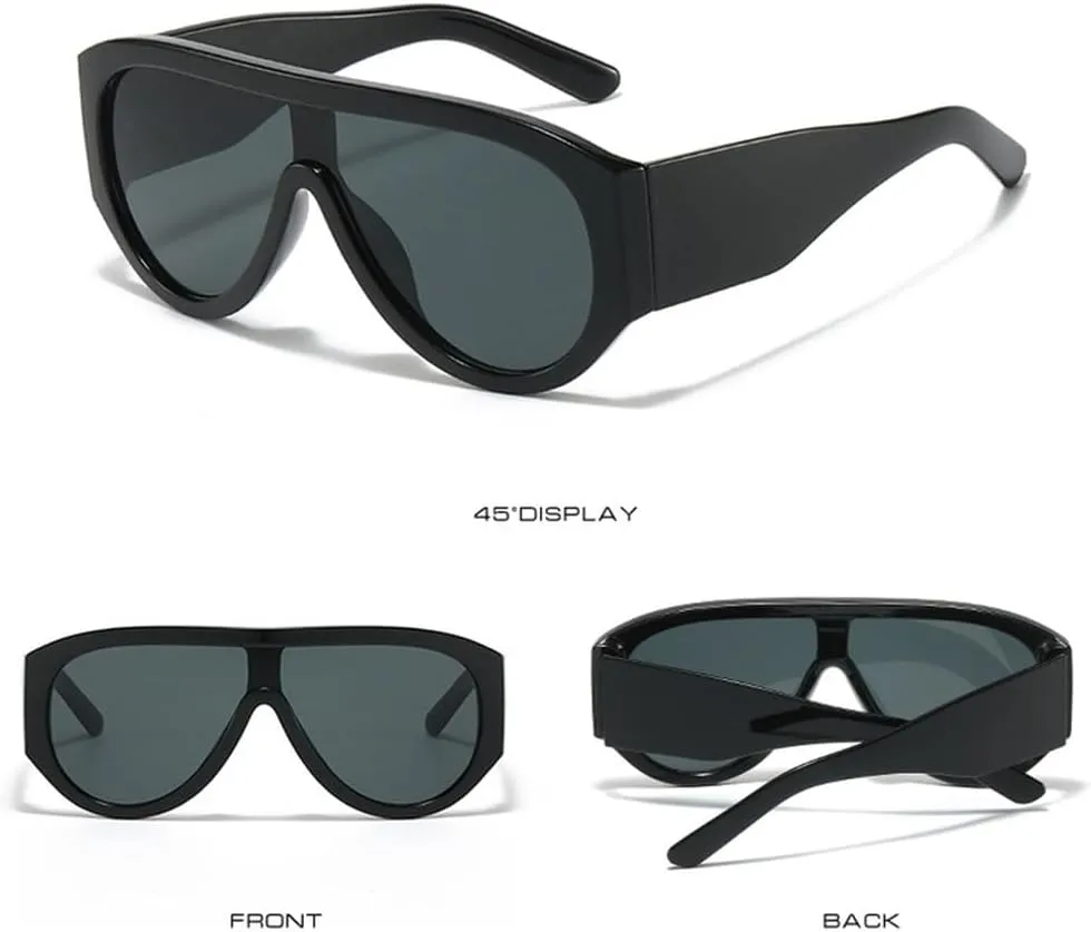 Fashion Oversized Women Sunglasses Retro One Piece Red Green Shades UV400 Men Gradient Sun Glasses