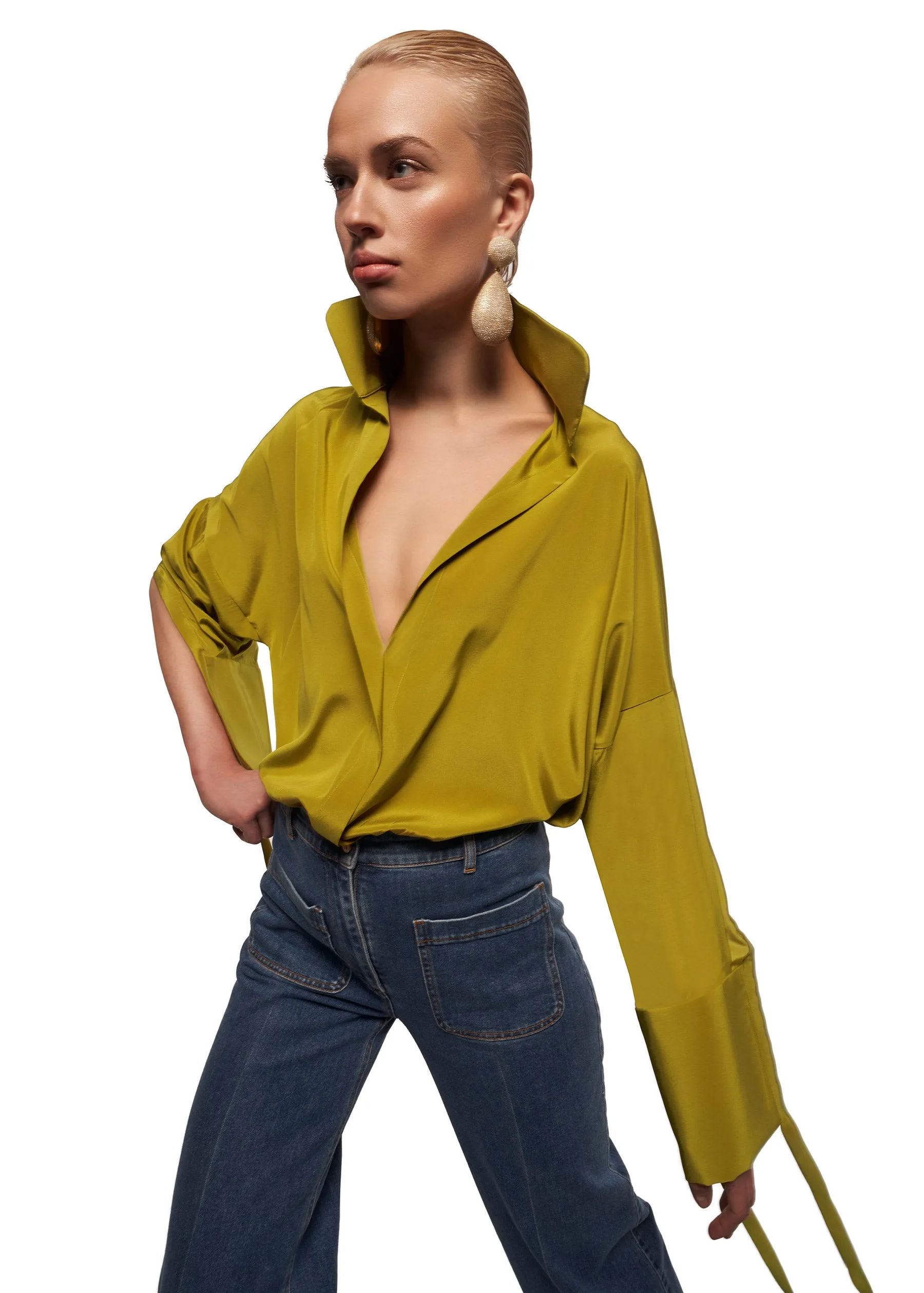 Faye Buttonless Silk Shirt