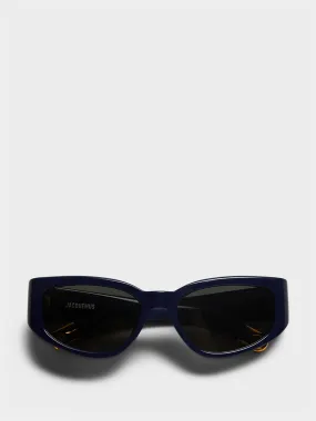 Gala Sunglasses in Navy, Yellow Gold and Grey