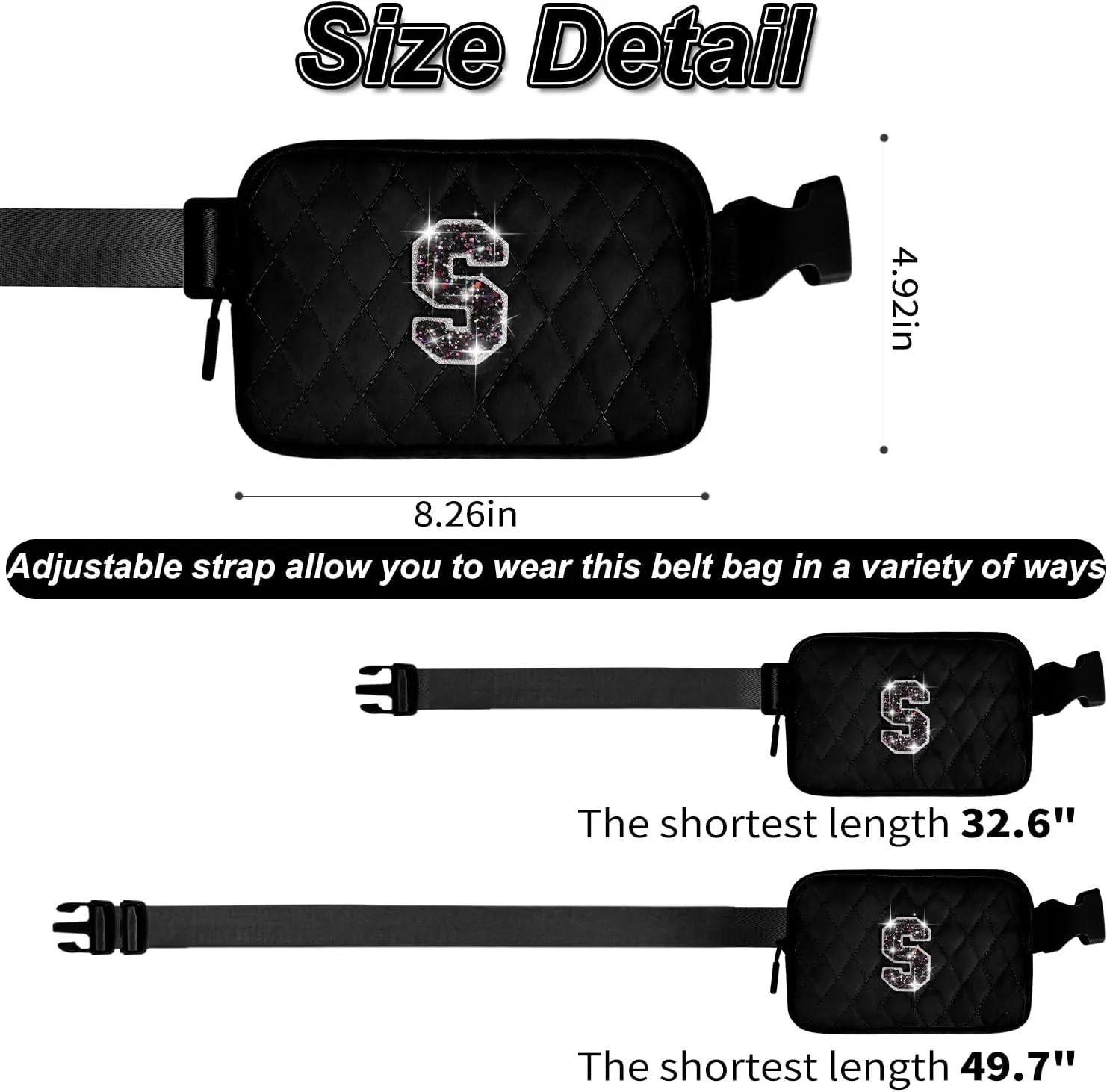 Gifts for Girls Teens - Birthday Gifts for Daughter Sister Niece Granddaughter Her,Teen Girl Travel Essentials,Crossbody Bag Belt Bags Cute Purse Fanny Pack Trendy Stuff - S,Black