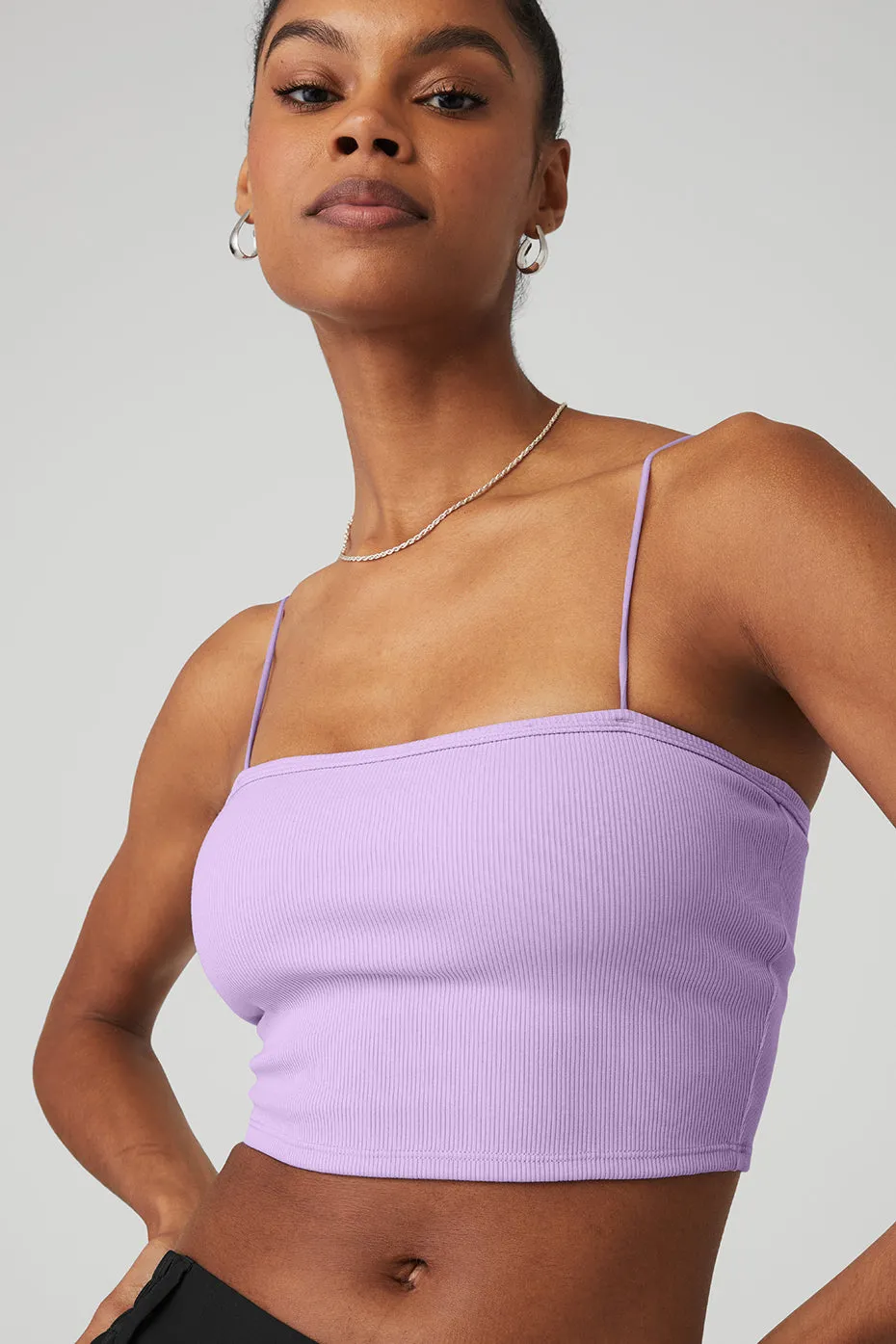 Goddess Ribbed Bandeau Top - Violet Skies
