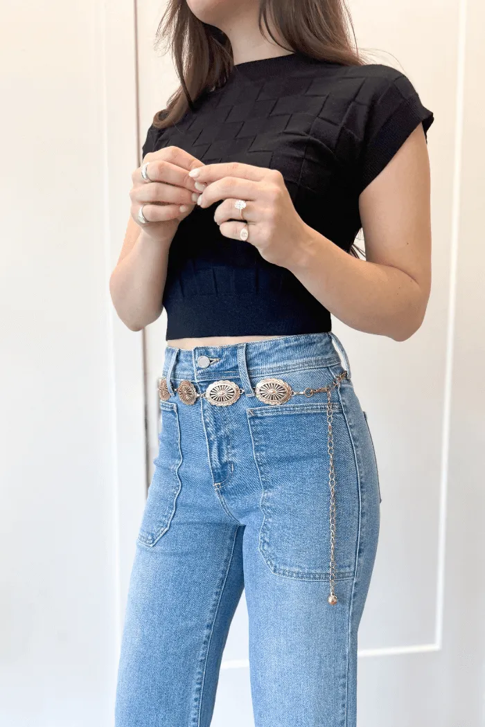 Gold Western Oval Chain Belt