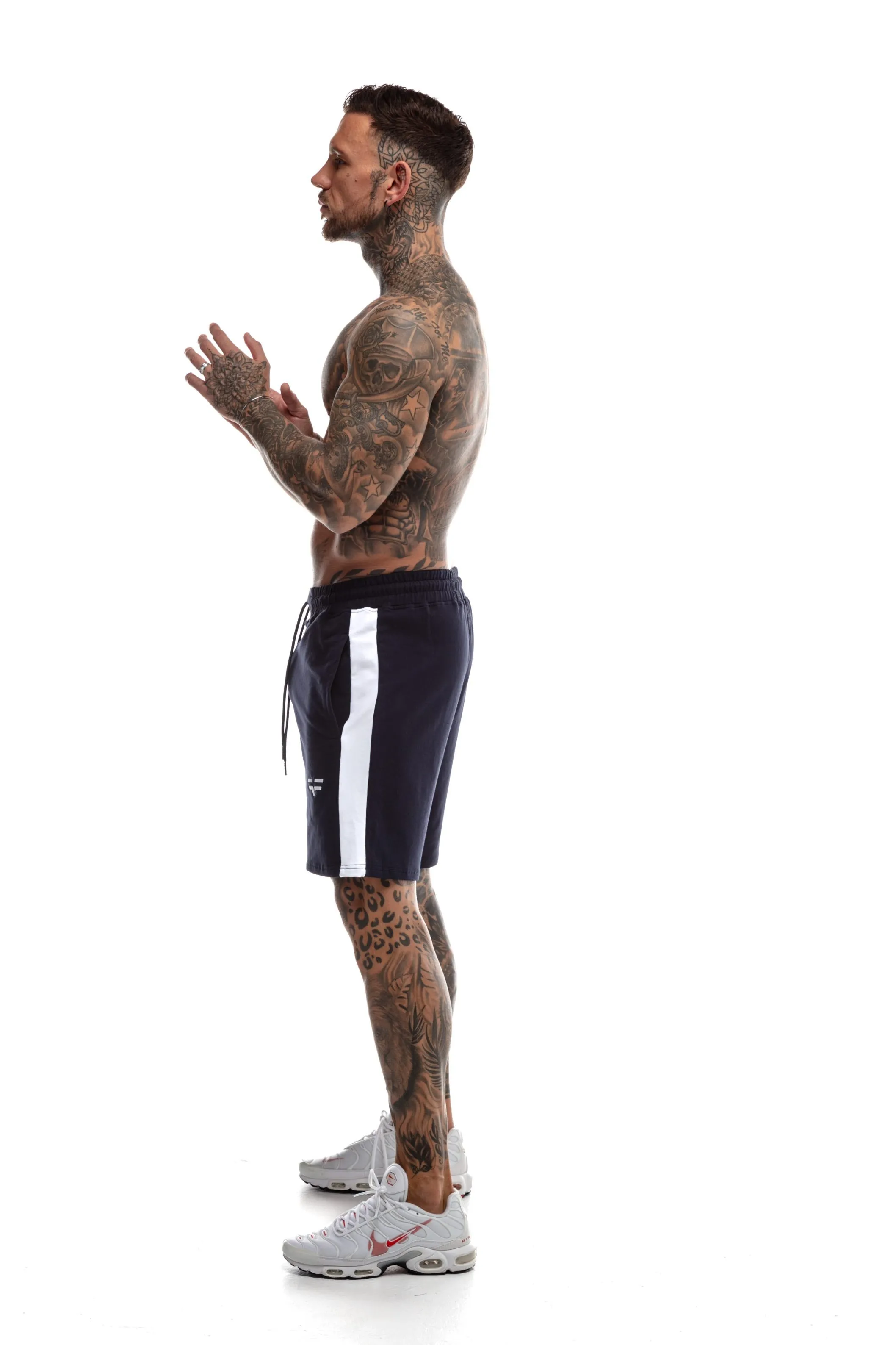 GymFreak Mens Icon Range Shorts - Navy Blue - 7 inch