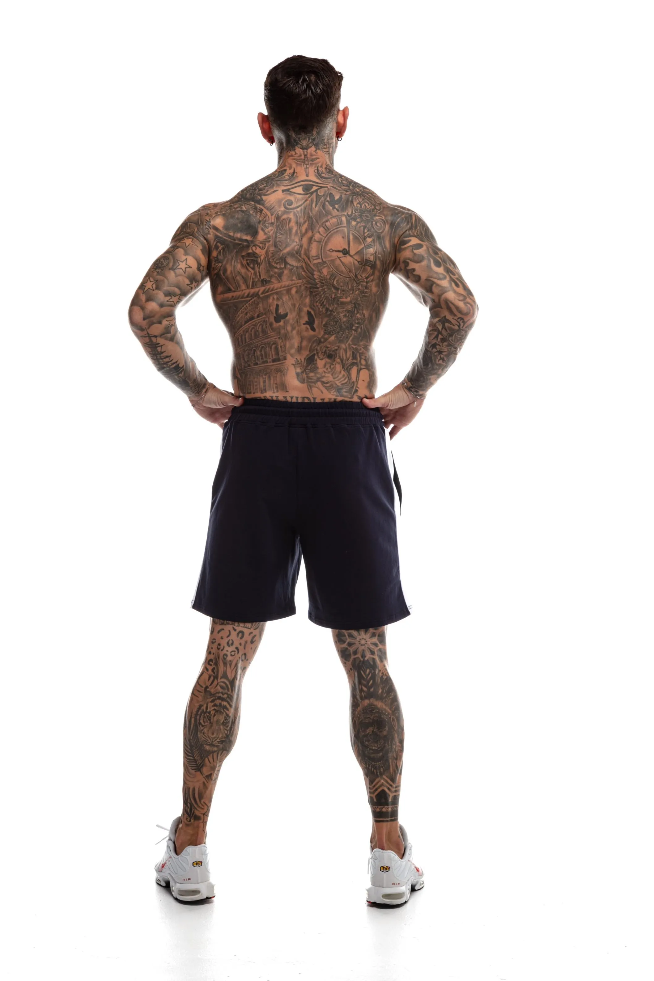 GymFreak Mens Icon Range Shorts - Navy Blue - 7 inch