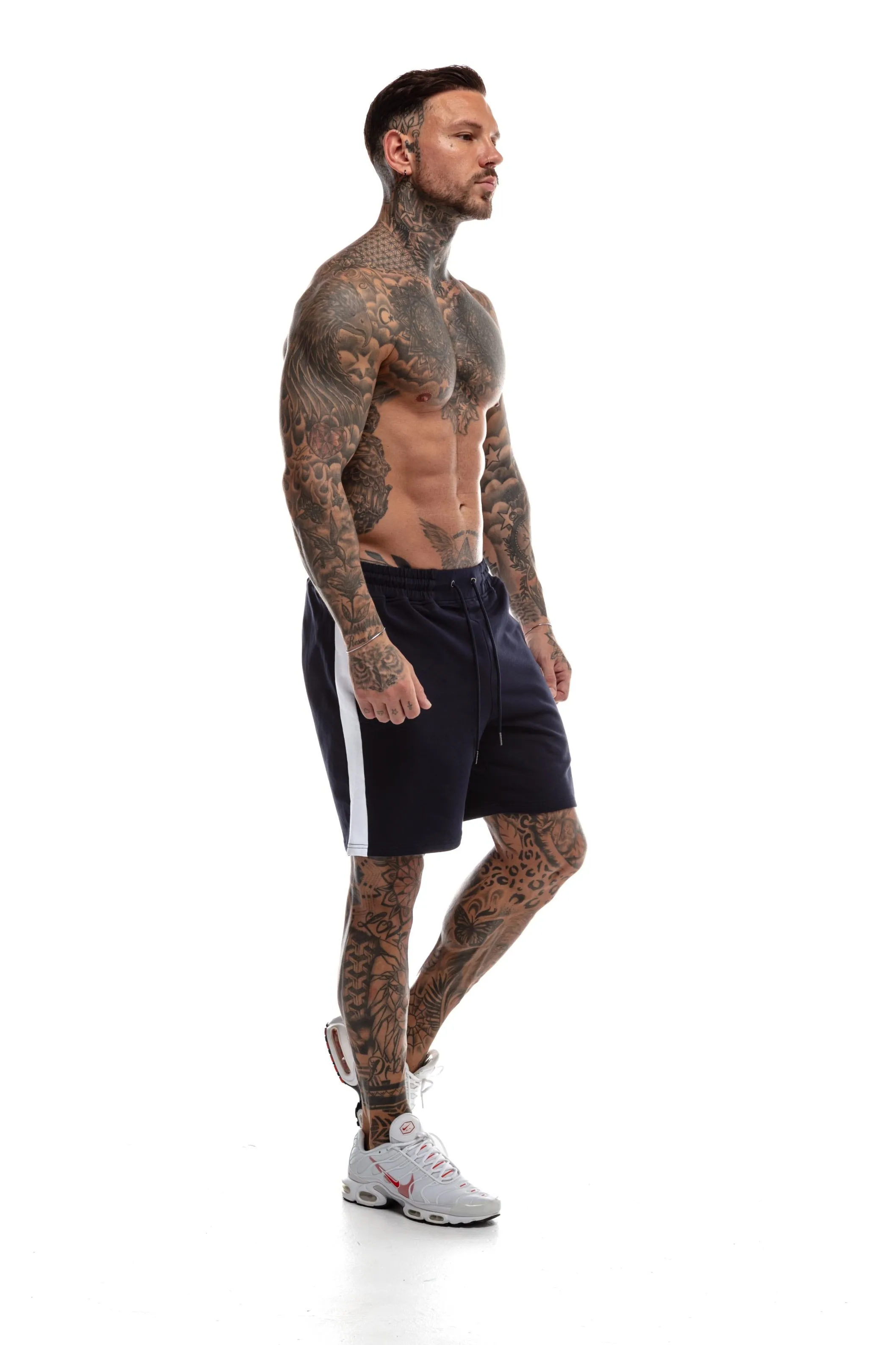 GymFreak Mens Icon Range Shorts - Navy Blue - 7 inch