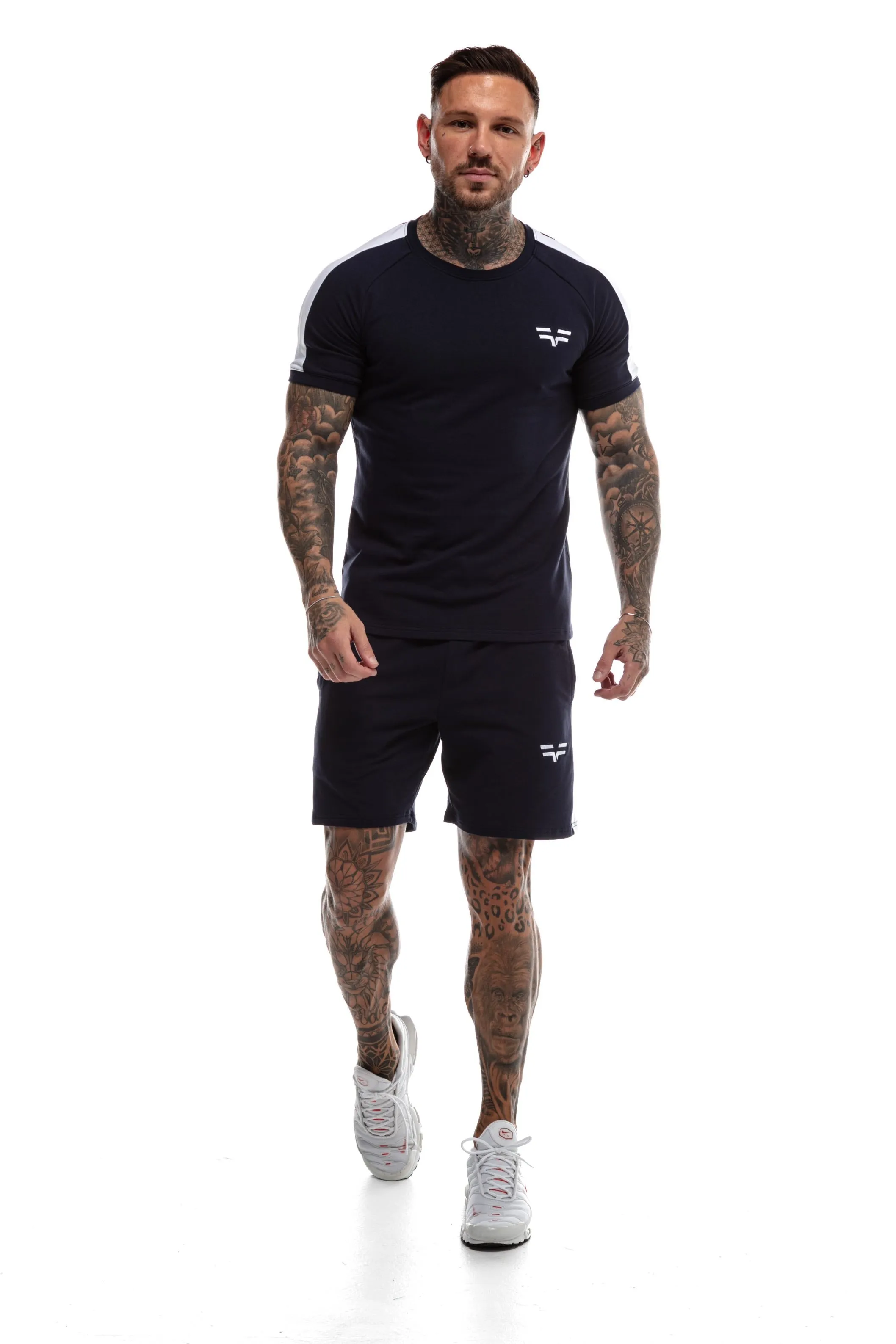 GymFreak Mens Icon Range Shorts - Navy Blue - 7 inch