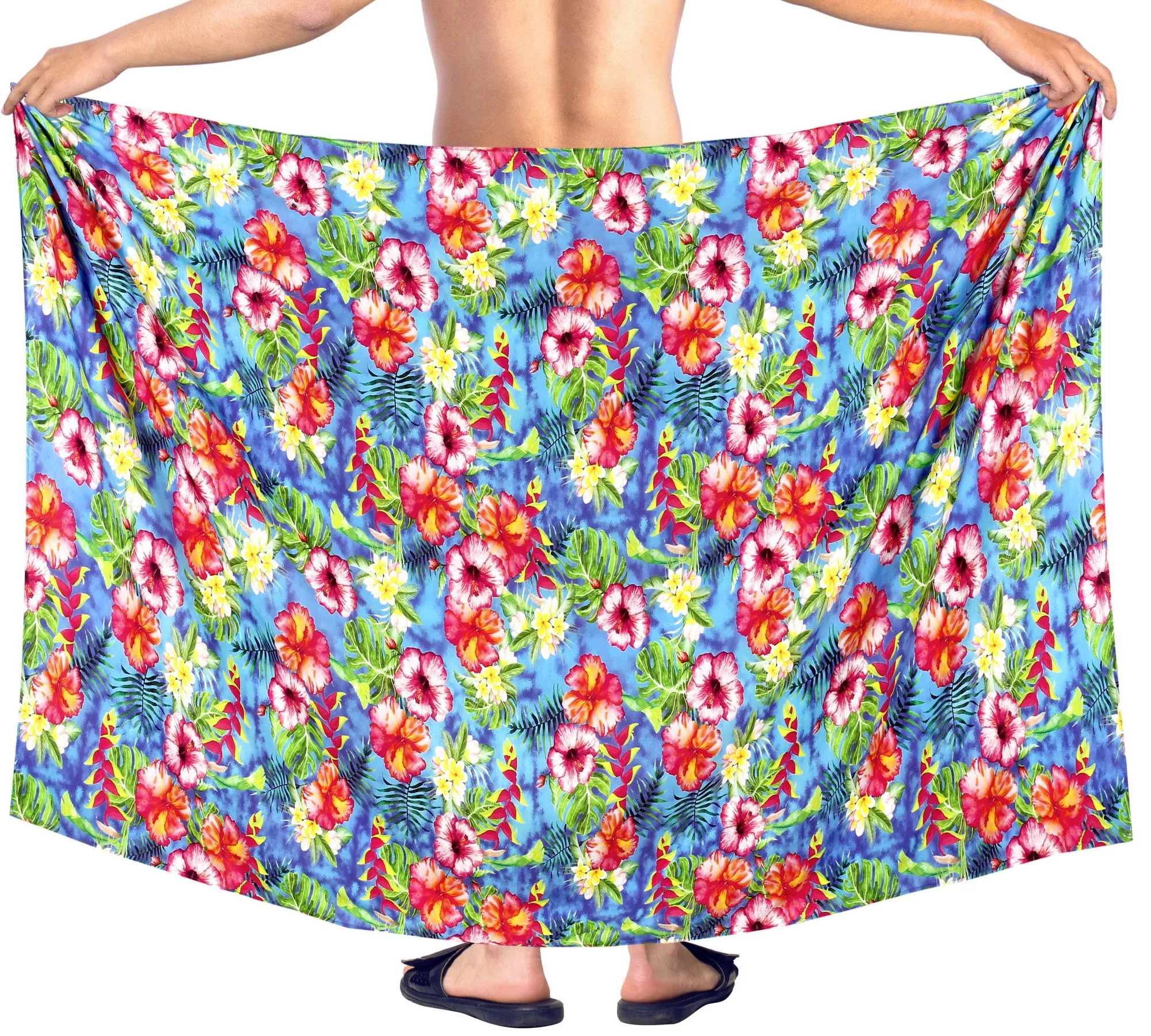 HAPPY BAY 3D HD Men's Hawaiian Sarong Beachwear Swimsuit Towel 78"X42" Blue Y584 909783