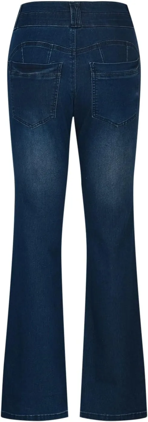 High Waisted Bell Bottom Jeans for Women Plus Size Fashion Stretchy Wide Leg Strtchy Bootcut Pants Basic Denim Pants