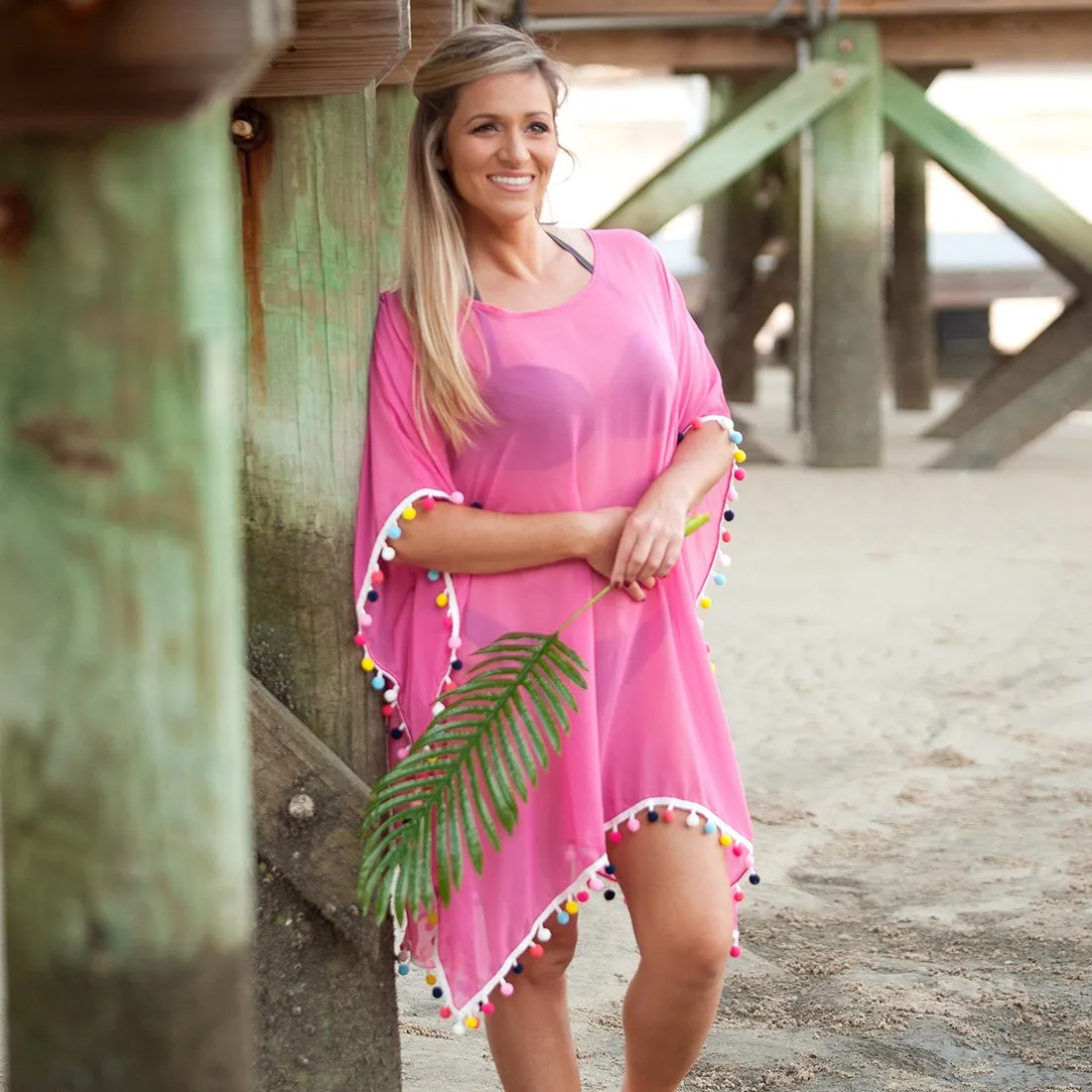 Hot Pink Pom-tastic Coverup - Personalized